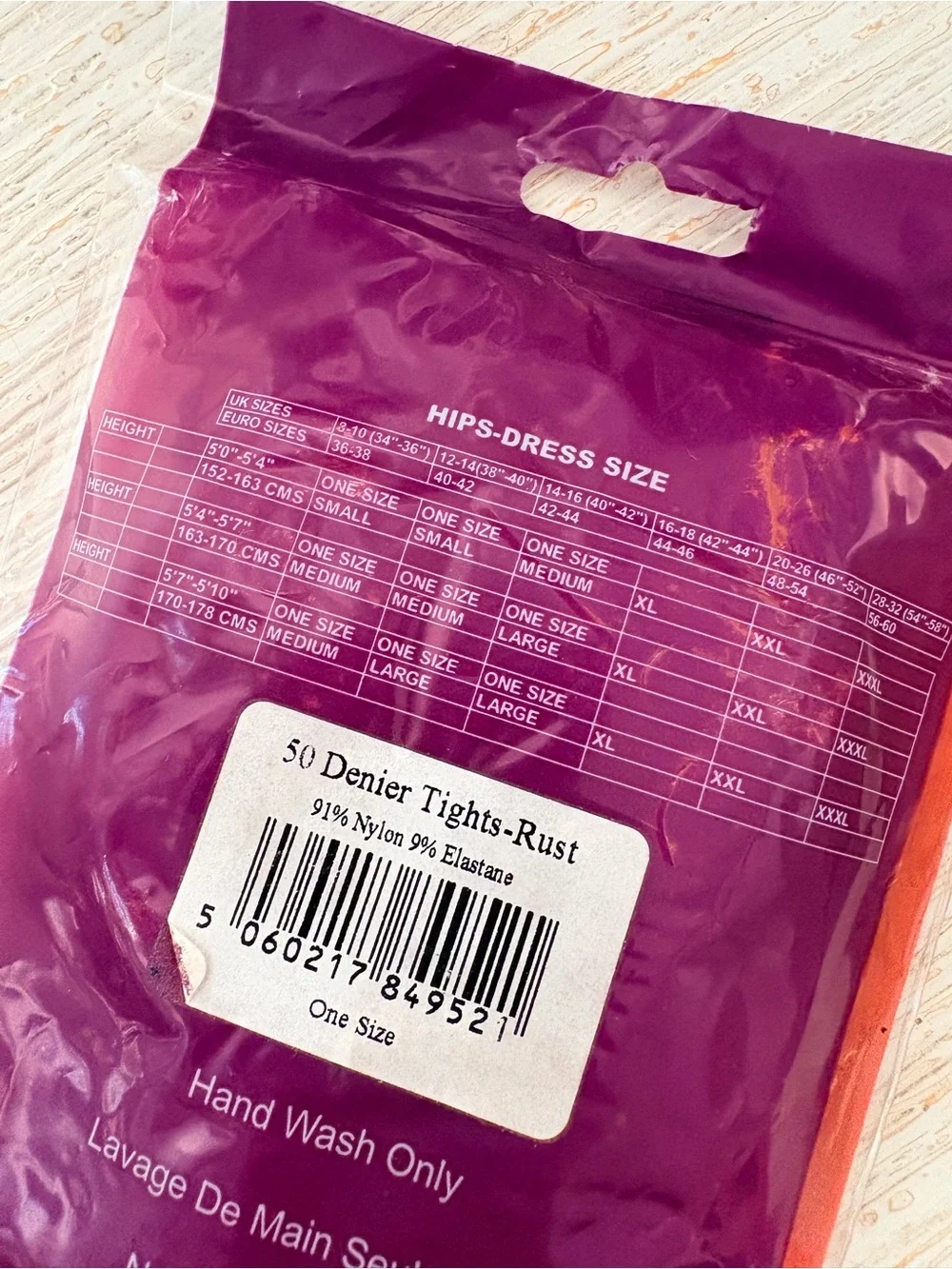 NWT Pamela Mann Rust Orange 50 Denier Tights One Size Made in Italy